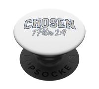Chosen 1 Peter 2:9 Christian Ivory and Blue Varisty Letters PopSockets Adhesive PopGrip