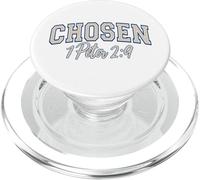 Chosen 1 Peter 2:9 Christian Ivory and Blue Varisty Letters PopSockets PopGrip for MagSafe