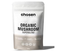 Chosen Supplements Organic Mushroom Superblend Powder | 7 Organic Dual-Extract Mushrooms: Lion’s Mane, Chaga, Cordyceps, Reishi, Tremella, Maitake, Shiitake | Certified Organic (200g)