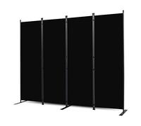 CHOSENM Room Divider, 4 Panel Folding Privacy Screens with Wider Support Feet, 6 Ft Portable Room Partition for Room Separator, 88" W X 71" H, Black