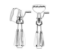 Chosertory 2-Piece Hand Mixer Egg Whisk Kitchen Tool Stainless Steel Double Head Versatile Manual for Baking Cooking Restaurant Training Center