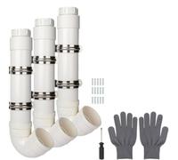 Chosertory 3 Pieces Feeder Chicken Feeder Automatic Feeder PVC Feeder With Vertical And Attachment Suitable for backyard flocks coop wall mounting farm use homestead care
