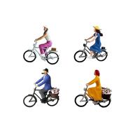 Chosertory 4 Pieces 1/64 Scale Cyclist Figure Sand Table DIY Scene Model