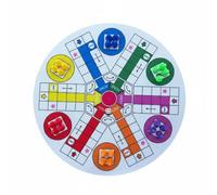 Chosertory Adult Board Game Round Ludo Chess Tabletop Set Foldable Strategy Game PU Surface Multiplayer for Focused Social Play Suitable for Party Home Entertainment