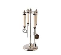 Chosertory Bone Handle Tray Serving Tray Display Tray Bar Tray With Secure Side Handles And Smooth Finish In Bone Stainless Steel And Copper Suitable for, 14 9 H31cm, Off-white Ox Bone Handle Set