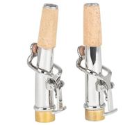 Chosertory Brass Saxophone Neck Soprano Neck Tube Joint Replacement Accessory Straight Curved Combo Breath Control Stable Brass Form suitable for training school practice community performance