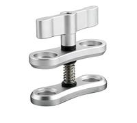 Chosertory Camera Mount Bracket Dive-Light Connector Aluminum Alloy Butterfly Clamp Stable Mount Structure Hand Adjusting Screw Suitable for Underwater Scene Marine Equipment, Silver