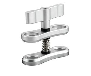 Chosertory Camera Mount Bracket Dive-Light Connector Aluminum Alloy Butterfly Clamp Stable Mount Structure Hand Adjusting Screw Suitable for Underwater Scene Marine Equipment, Silver