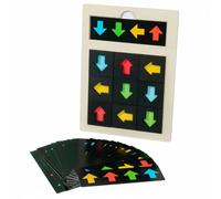 Chosertory Children Learning Puzzle Wooden Color and Direction Matching Board With Pointer Pieces for Cognitive Growth Reasoning Skills Hand Control Social Interaction suitable for preschoolers