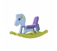 Chosertory Children Rocking Horse Featuring Riding Plaything Equine Multifunctional Pusher Child-Friendly PP Material Suitable for Indoor Playroom and Children's Room, Sky Blue