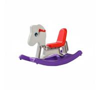 Chosertory Children Rocking Horse Featuring Riding Plaything Equine Multifunctional Pusher Child-Friendly PP Material Suitable for Indoor Playroom and Children's Room, Gray White