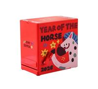 Chosertory Desk Calendar Hand Cranked Mechanical Desk Calendar 2026 Unique Manual Monthly Planner Desktop Ornament PP Sturdy Build Suitable for Gift Giving Offic, Red