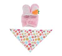 Chosertory Goose Costume for Spring Decoration, Creative And Ear Hat And Scarf for A 58 Cm Tall Statue for The Terrace, Pink