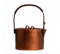 Chosertory Handmade Cooking Vessel Pure Copper Drinkware Classic Teapot Shape Simple Design Easy Grip Handle Pouring Suitable for Gift Giving Home Decoration Tea Making Area Calm Afternoon Break750ml
