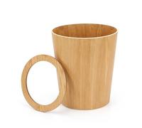 Chosertory Household Waste Bin Wood Grain Surface Refuse Container Litter Can Wastebasket Suitable for commercial use retail store hotel room public area café
