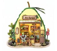 Chosertory Industrial Scene Fruit Miniature Model Kit DIY Miniature House Set Craft Building Kit Dollhouse Decor textile parts with LED lighting suitable for, Koala Milkshake
