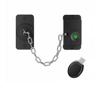 Chosertory Lock Biometric Chain Lock Child Lock Window Restrictor Cabinet Lock with Semiconductor and Aluminum Alloy Build Suitable for Home Office Rental Apartments, Black