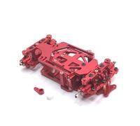 Chosertory Mini RC Slide Chassis Aluminum Alloy Frame Adjustable Wheelbase Rear Differential Motor Vehicles Toy Suitable for Custom Model Projects Hobby Builds, Red