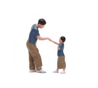 Chosertory Miniature Figurine Father Son Scene Figures Statue Model Set With Hand Painted Resin Texture Showing Family Fist Bump Pose Suitable for shelf décor model layouts curated desk scenes