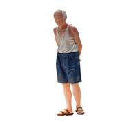 Chosertory Miniature Figurine of An Old Man, 1/64 Scale, Miniature Stage Prop, Small Painted Model, Scale Model, Photography Prop, Model Kits