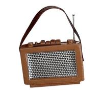 Chosertory Miniature Radio in 1:12 Scale, Audio Player for Dollhouses, Photo Props, DIY Scenes, Dollhouse Radio Toy for The Living Room, brown
