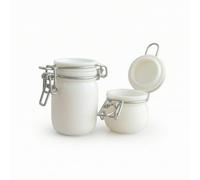 Chosertory Miniature Storage Jar Model Jar Accessory Clamp Closure Tiny Lid Realistic Metal-Look For Suitable for Hobby Scenes Miniature Arrangement, Simple White