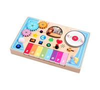 Chosertory Musical Piano Toy Interactive Learning Toy Busy Board Early Educational Wood Musical Instrument Toy Portable Sensory Features with