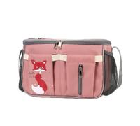 Chosertory Organizer Diaper Pram Organizer Pushchair Storage Tote Spacious Compartment for Nappies and Quick Access Bottle Holders Secure fit Suitable for City, Array, Conway Pink