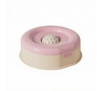 Chosertory Polypropylene Pet Lick-Feeding Bowl Stable Pet Bowl with Textured Central Dome Anti-Tip Interactive Feeder for, Cats, Pink Beige