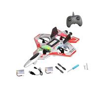 Chosertory RC Remote Control Airplane Toy Foam Jet Fighter Remote Control Stability Four Motors Night Light EVA Material for Beginners Adult Collection, White 2 battery 500