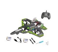 Chosertory RC Remote Control Airplane Toy Foam Jet Fighter Remote Control Stability Four Motors Night Light EVA Material for Beginners Adult Collection, Green 2 battery 500