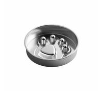 Chosertory Stainless Steel Bowl Feeding Food Dish Slow Rubber Bottom Easy Cleaning Suitable for Dogs at Home, 18CM, Paw