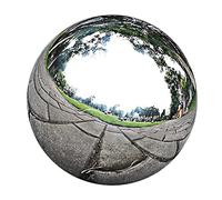 Chosertory Stainless Steel Mirror Ball, Garden Sphere, Decorative, Metal Ball, Shiny Look for Gift, Home Decoration, Office Decoration, Shopping Center D, silver, 15cm