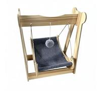 Chosertory Suspended Resting Unit Cat Hanging Hammock Bed Wooden Lounge Playful Toy Ball Suitable for Indoor Outdoor Use