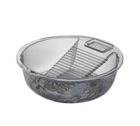 Chosertory Synthetic Washing Basin Laundry Tub Wash Basin Washboard Wash Trough with Scrub Panel for Organized Soak Scrub and Rinse Routine Suitable for Home, Transparent Gray, Small