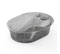 Chosertory Synthetic Washing Basin Laundry Tub Wash Basin Washboard Wash Trough with Scrub Panel for Organized Soak Scrub and Rinse Routine Suitable for Home, Transparent Gray, Large