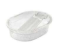 Chosertory Synthetic Washing Basin Laundry Tub Wash Basin Washboard Wash Trough with Scrub Panel for Organized Soak Scrub and Rinse Routine Suitable for Home, Transparent White, Large