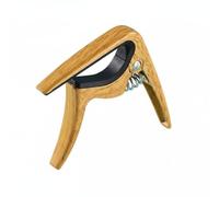 Chosertory Ukulele Tuner Capo Clamp Instrument Accessory Solo-Hand Trigger Handle Alloy Spring Silicone Padding Suitable for Practice Live Performance, Light Wood