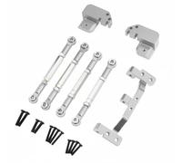 Chosertory Vehicle System Rear 4 Link Chassis Kit Aluminum Alloy Link Rod Set Shock System Overhaul Improves Grip Steering And Ride suitable for 1/12 RC Mud Roads Trails, Silver