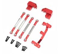Chosertory Vehicle System Rear 4 Link Chassis Kit Aluminum Alloy Link Rod Set Shock System Overhaul Improves Grip Steering And Ride suitable for 1/12 RC Mud Roads Trails, Red