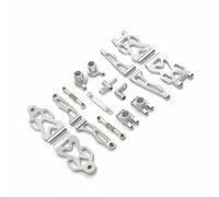 Chosertory Vehicle Upgrade Component RC Car Upgrade Kit Aluminum Alloy Arm Set Complete Metal Linkages Steering Cups Build Durability Handling Precision Suitable, Silver
