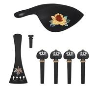 Chosertory Violin Chin Rest Outfit Chin Rest Tailpiece Pegs Tail Button Ebony Set With Comfortable Support Suitable for entry level study building routine tuning, Maple Rose