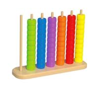 Chosertory Wooden Bead Sequencing Game Stacking Blocks, Montessori Wooden Beads Sequencing Toy Set Lacing Beads Counting Fine Motor Skills Toddler Toys for 2 3 4 Year Old Boys Girls, M