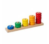 Chosertory Wooden Counting Stacker Math Toy Number Stacker Stacker Counting Board Solid Wood Set For Cognitive Growth And Problem Solving suitable for preschool kindergarten home play