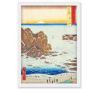 Artery8 Choshi Beach, Toura Shimosa Province Utagawa Hiroshige Japanese Woodblock Artwork Framed Wall Art Print A4