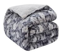 CHOSHOME Blanket Sherpa Fleece Throw Blanket 150X200CM Tie-dye Throw Bed Warm Fleece Blankets for Winter Thick Fuzzy Fleece Throw Soft Large Blanket Super Soft Fluffy Warm Dark Grey