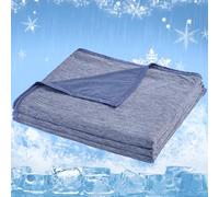 CHOSHOME Cooling Blanket for Hot Sleepers, Arc-Chill Q-Max>0.5 Cool Fibre Summer Throw for Night Sweats, Breathable Double-Sided Cooling Blanket for Adults Kids Menopause, King Size, Blue, 200x220cm