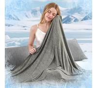 CHOSHOME Cooling Blanket for Hot Sleepers, Arc-Chill Q-Max>0.5 Cool Fibre Summer Throw for Night Sweats, Breathable Double-Sided Cooling Blanket for Adults Kids Menopause, King Size, Grey, 200x220cm