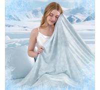 CHOSHOME Cooling Blanket for Summer, Arc-chill Q-Max>0.5 Double-Sided Cool Fiber Throw Blankets, Lightweight Breathable for Night Sweats Adult Kids Hot Sleeper, Twin/Double, Snowflake Blue, 150x200cm