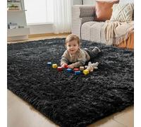 CHOSHOME Fluffy Shaggy Rugs Living Room 200x290cm - Extra Large Non Slip Soft Plush Modern Floor Carpet - Non Shedding Thick Pile Area Rug for Bedroom, Nursery, Lounge, Dining Room - Black
